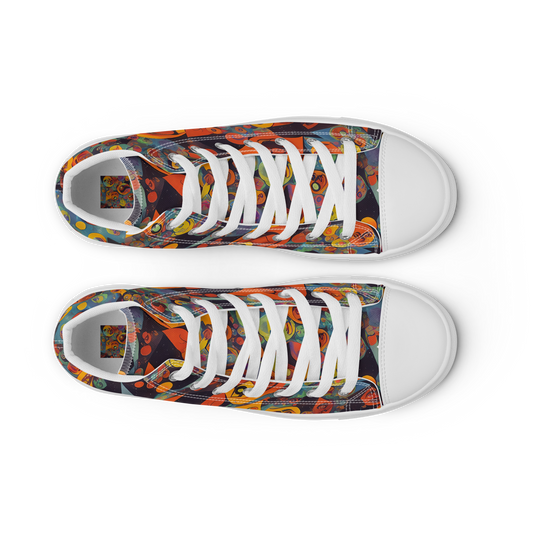 Women's High Top Canvas Shoes - Galactic Faces