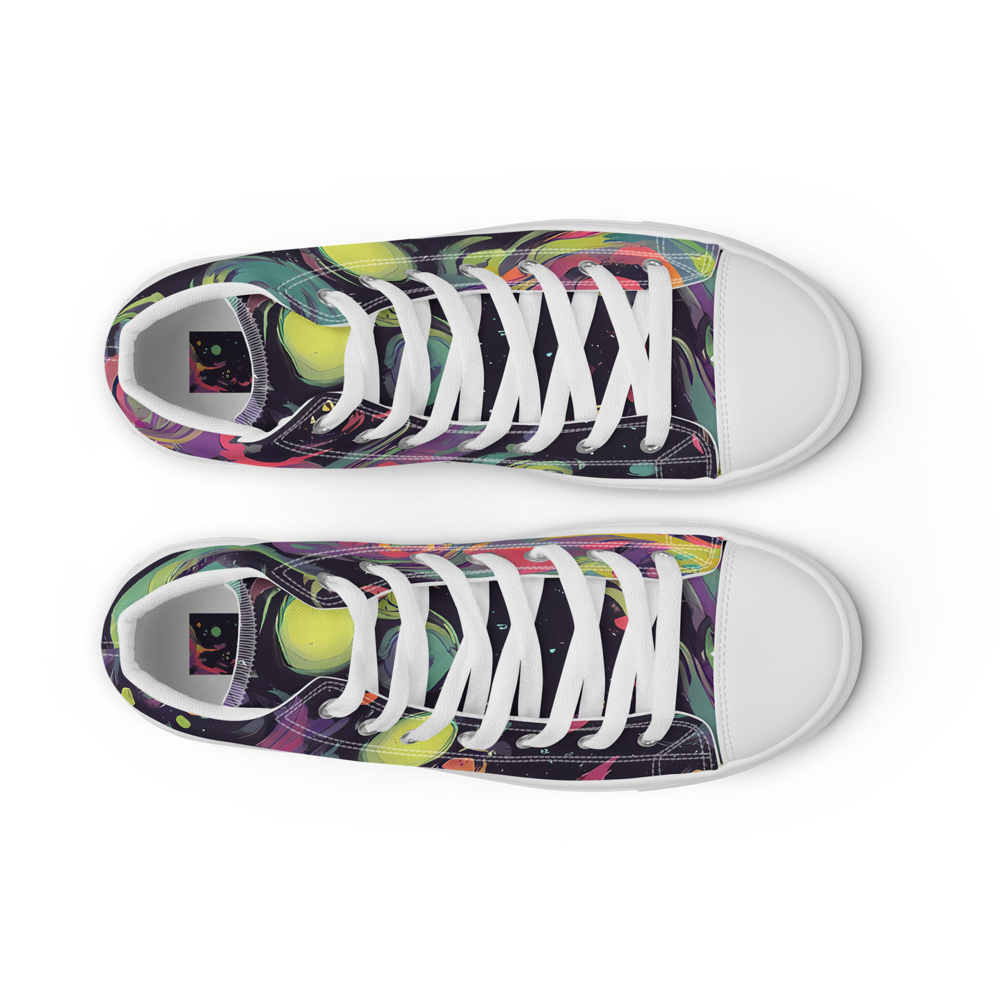 Men's High Top Canvas Shoes - Psychedelic Drift