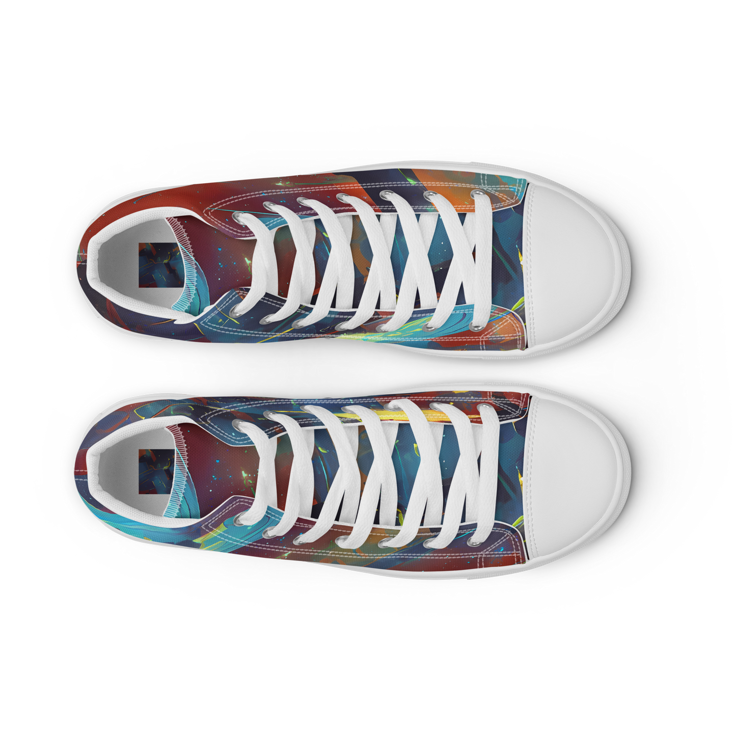 Men's High Top Canvas Shoes - Journey Through Infinity