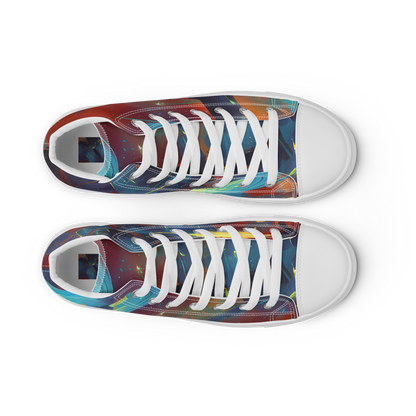 Men's High Top Canvas Shoes - Journey Through Infinity