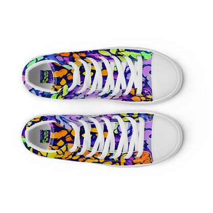 Women's High Top Canvas Shoes - Surreal Waveforms