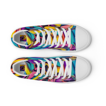 Men's High Top Canvas Shoes - Pre-Raphaelite Wave