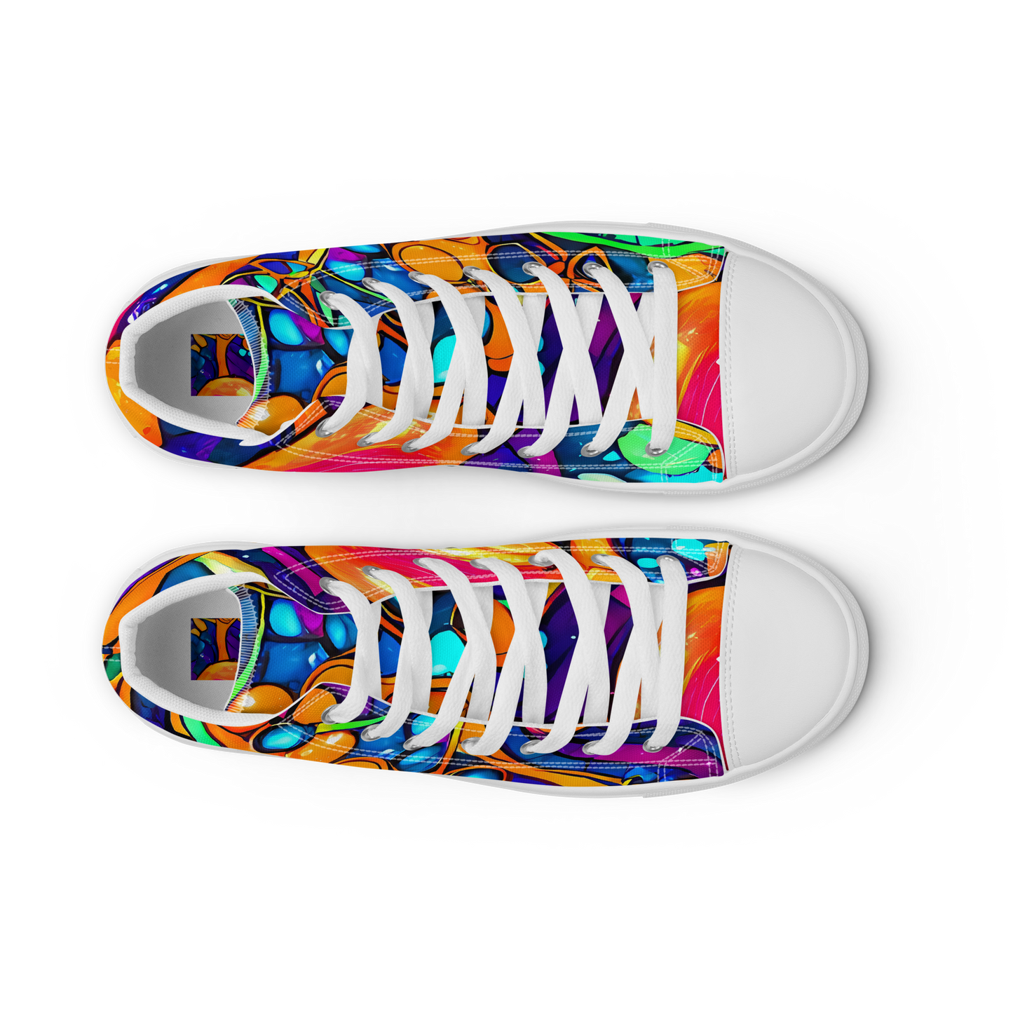Men's High Top Canvas Shoes - Iridescent Nebula