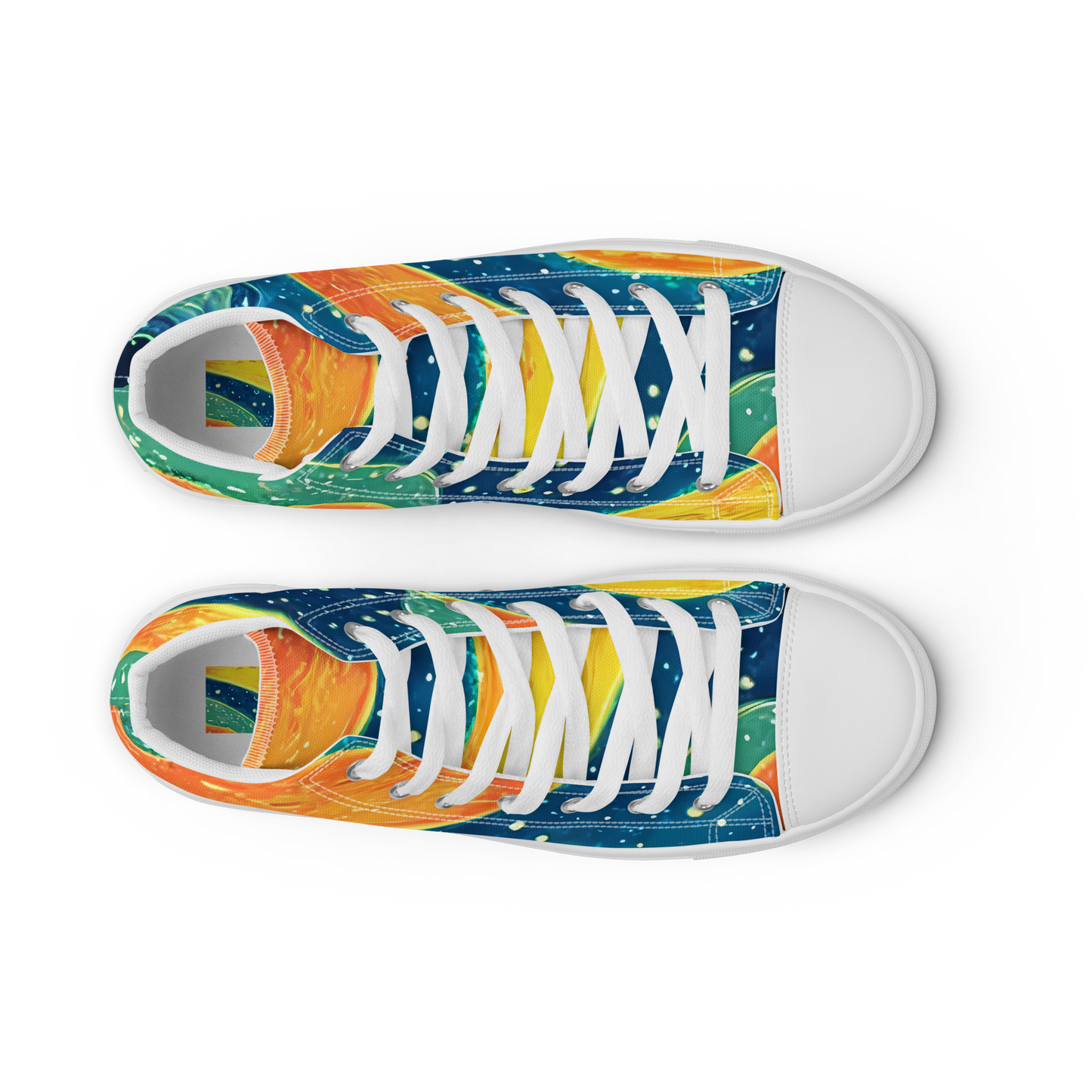 Men's High Top Canvas Shoes - Celestial Harmony