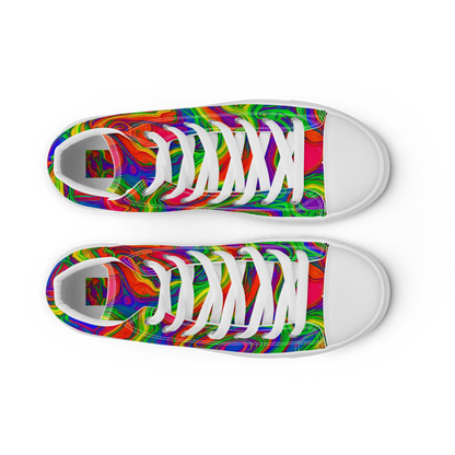 Men's High Top Canvas Shoes - Psychedelic Waves