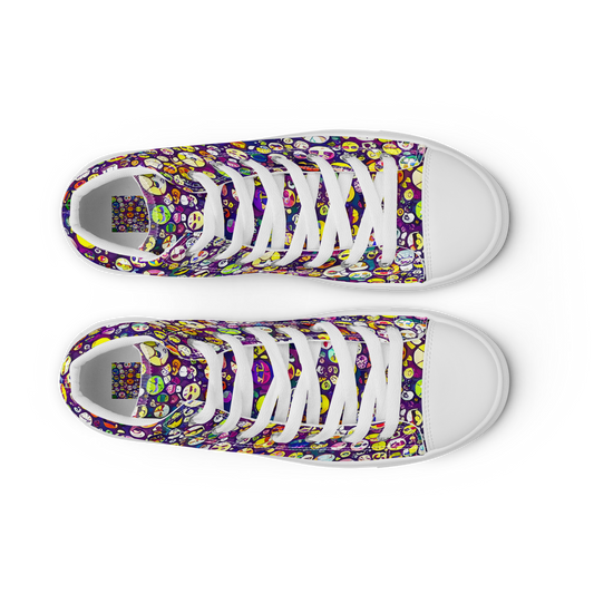 Women's High Top Canvas Shoes - Mosaic Moods