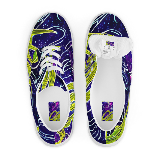 Men's Lace-Up Canvas Shoes - Celestial Scribbles