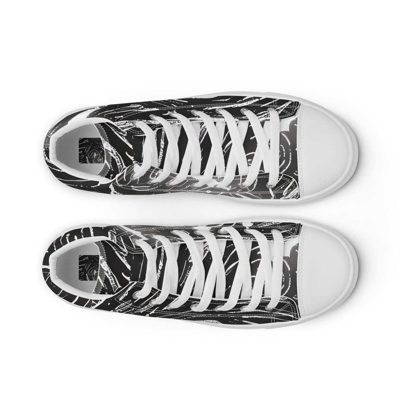 Women's High Top Canvas Shoes - Silver Swirl