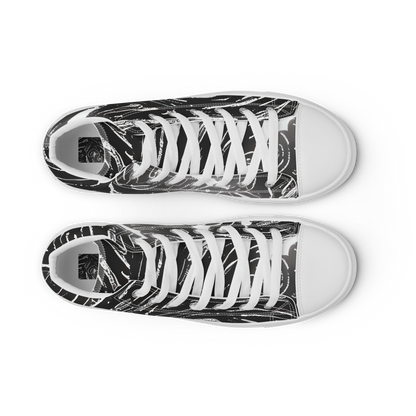 Women's High Top Canvas Shoes - Silver Swirl