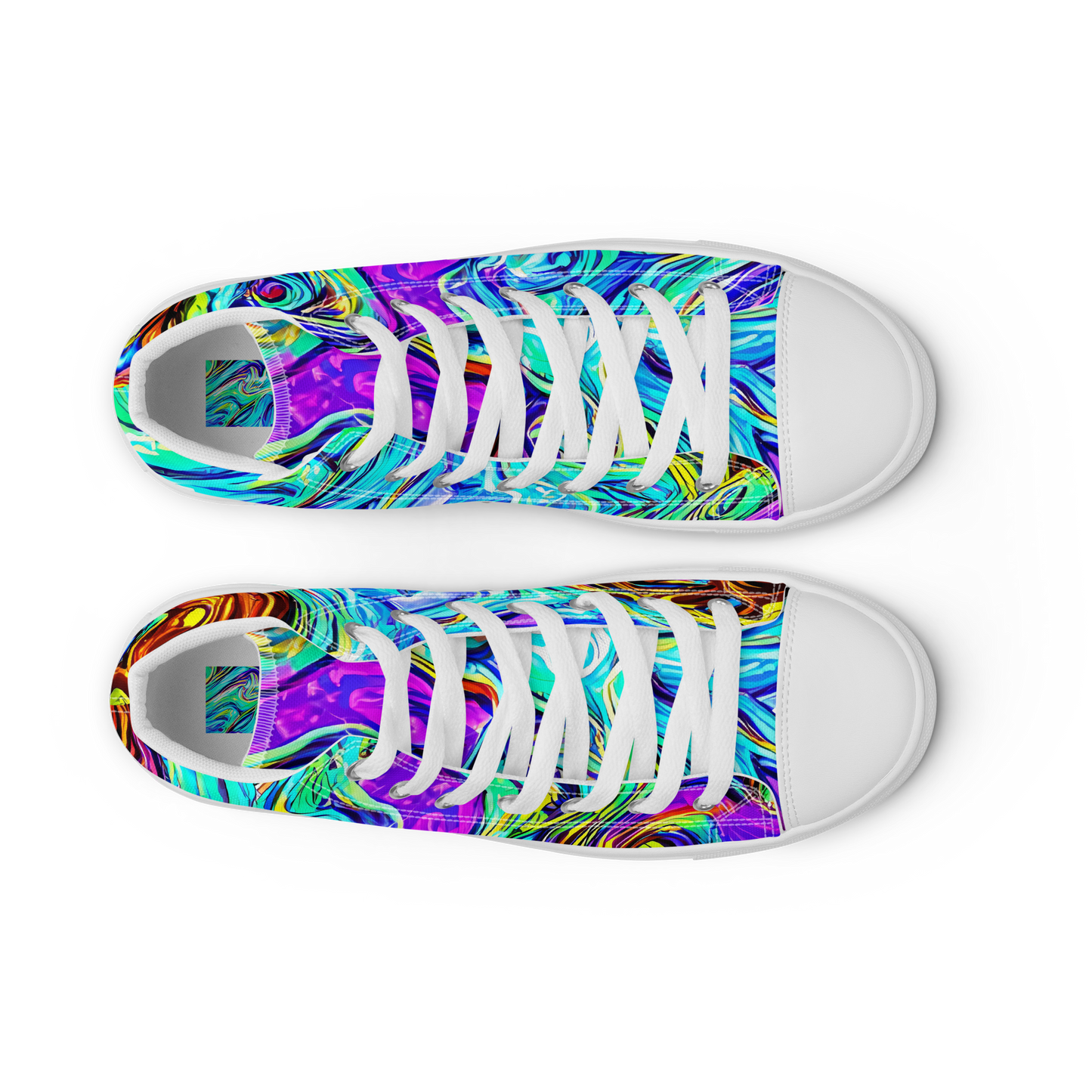Men's High Top Canvas Shoes - Mystic Iridescence