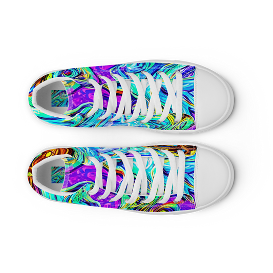 Men's High Top Canvas Shoes - Mystic Iridescence