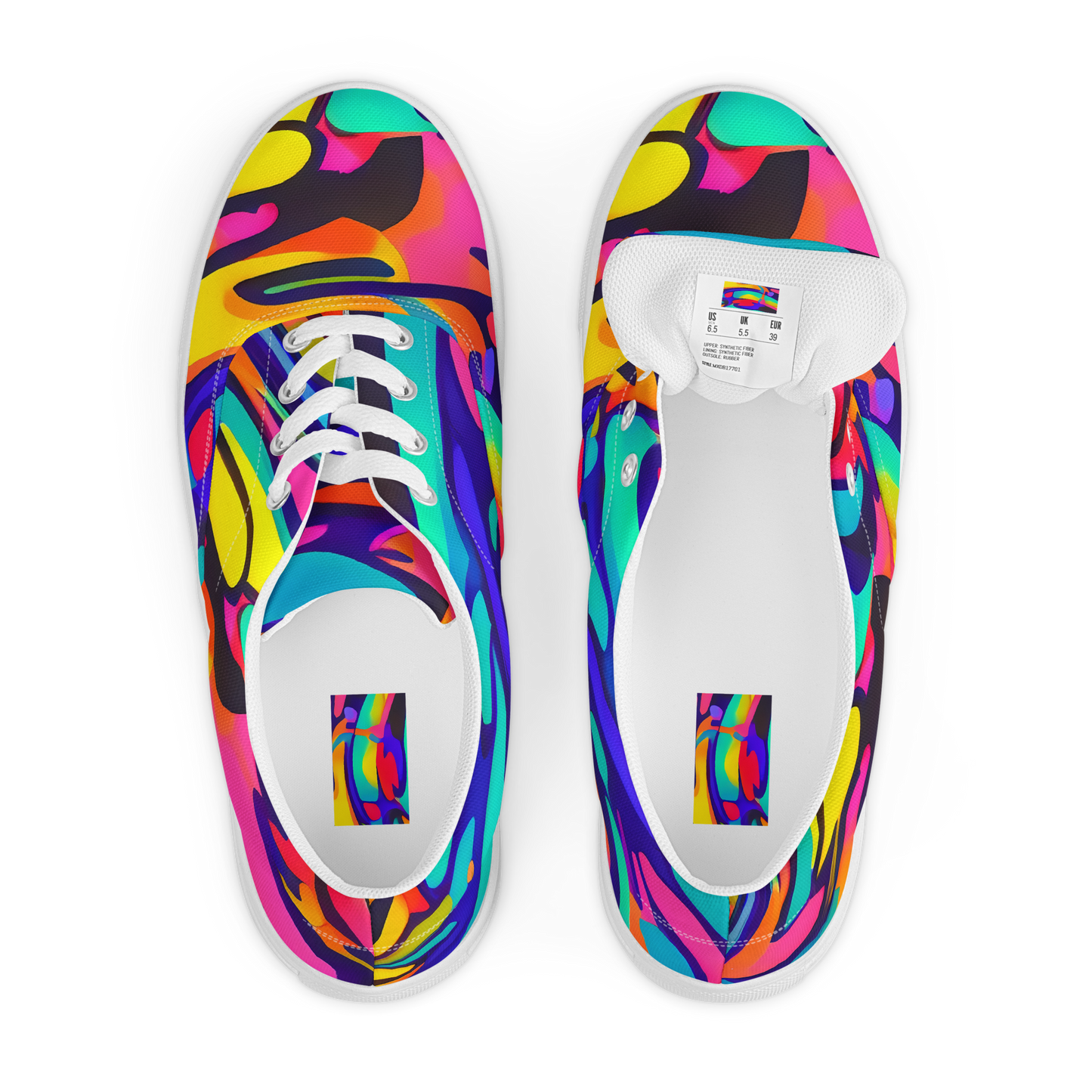 Women's Lace-Up Canvas Shoes - Electric Ecstasy