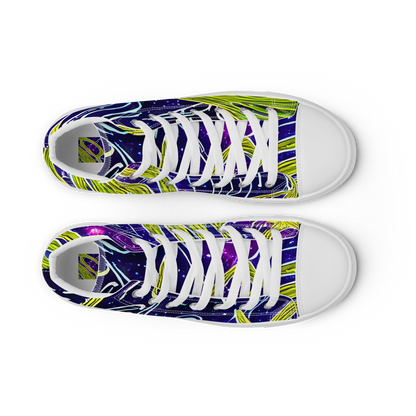 Men's High Top Canvas Shoes - Celestial Scribbles