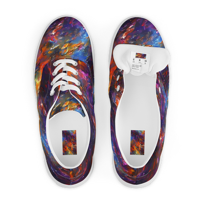 Women's Lace-Up Canvas Shoes - Auroral Ripples