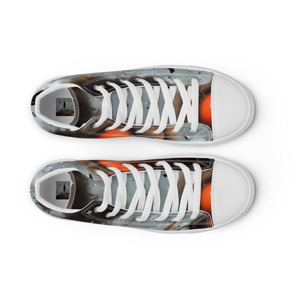 Men's High Top Canvas Shoes - Celestial Collision