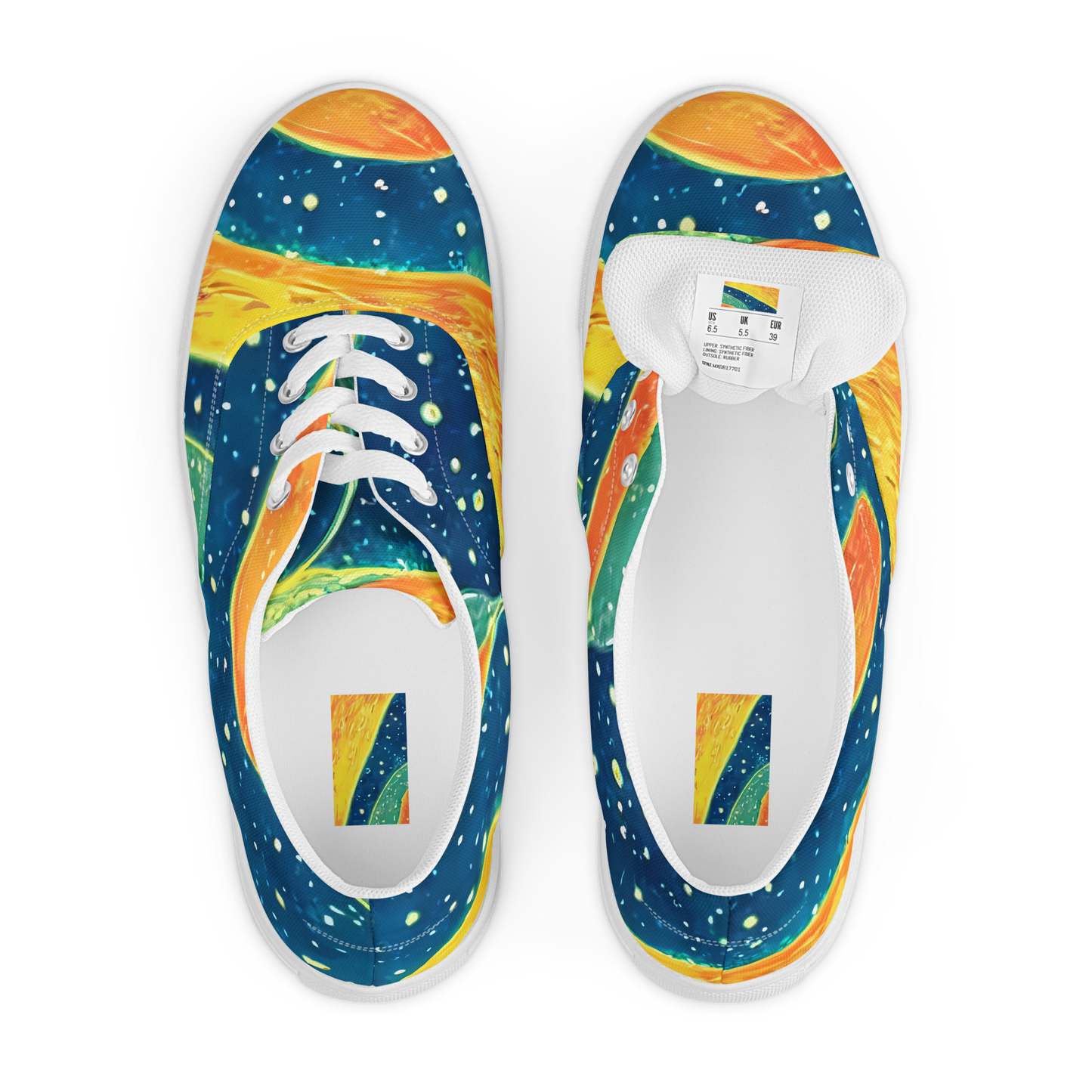 Men's Lace-Up Canvas Shoes - Celestial Harmony