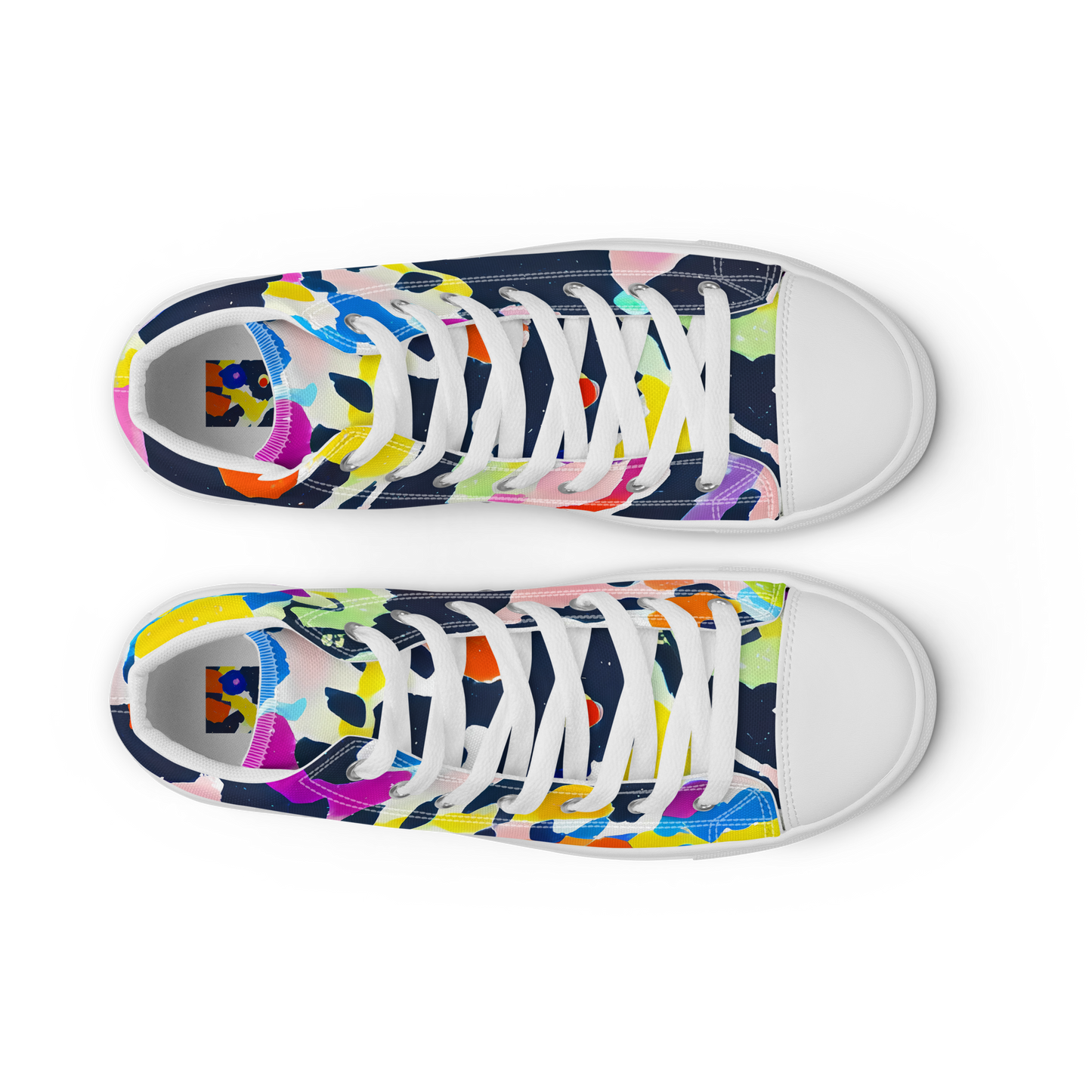 Men's High Top Canvas Shoes - Kaleido Burst