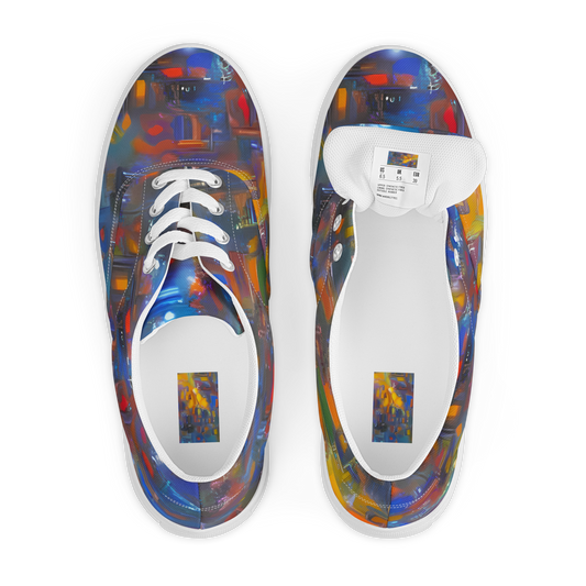 Women's Lace-Up Canvas Shoes - Abstract Conflux