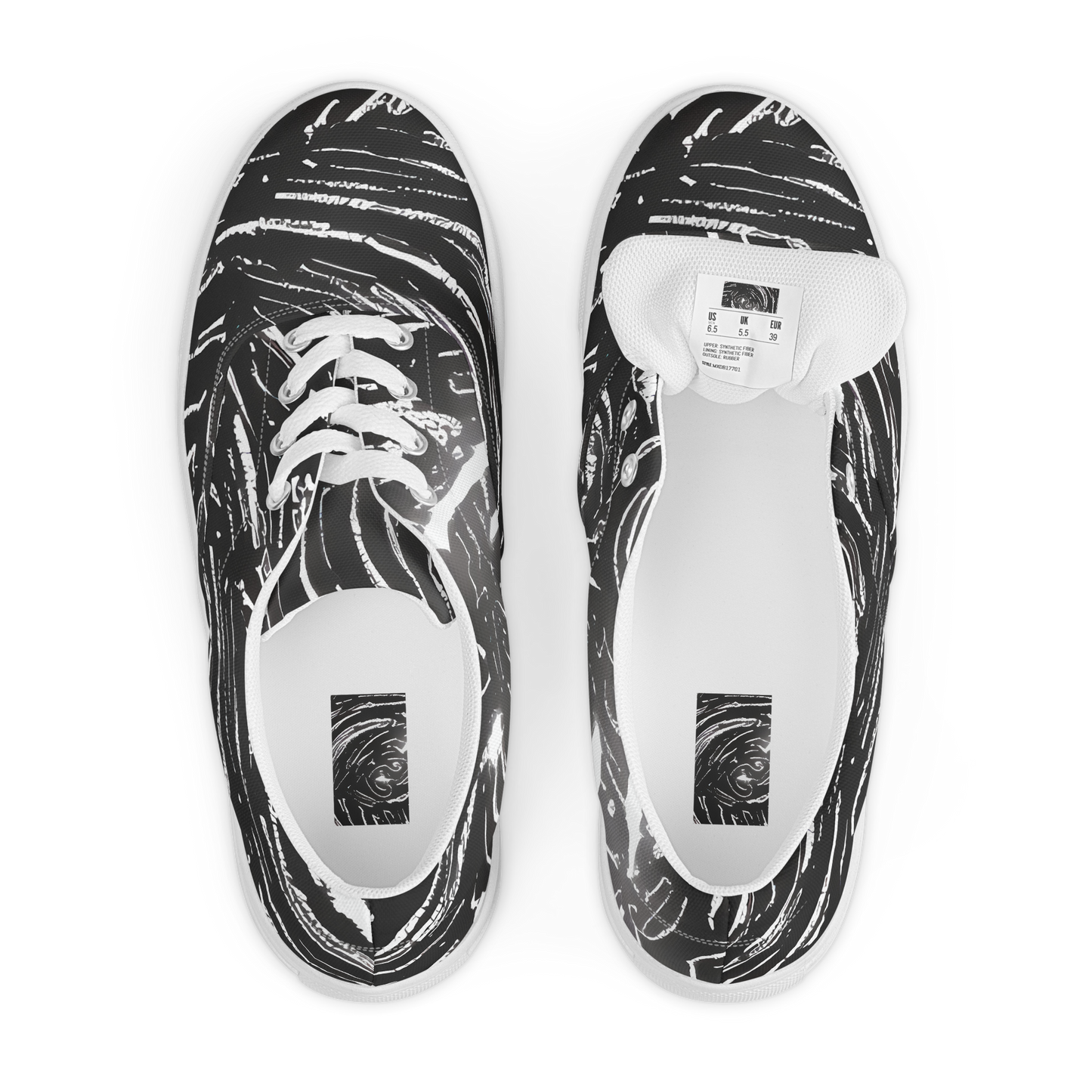 Men's Lace-Up Canvas Shoes - Silver Swirl