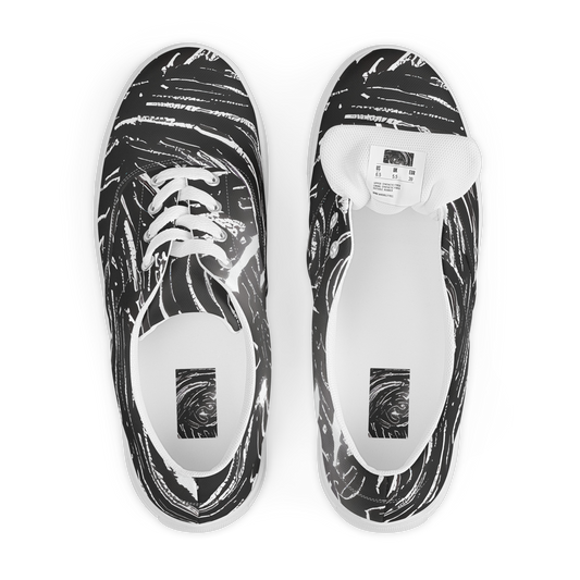 Men's Lace-Up Canvas Shoes - Silver Swirl