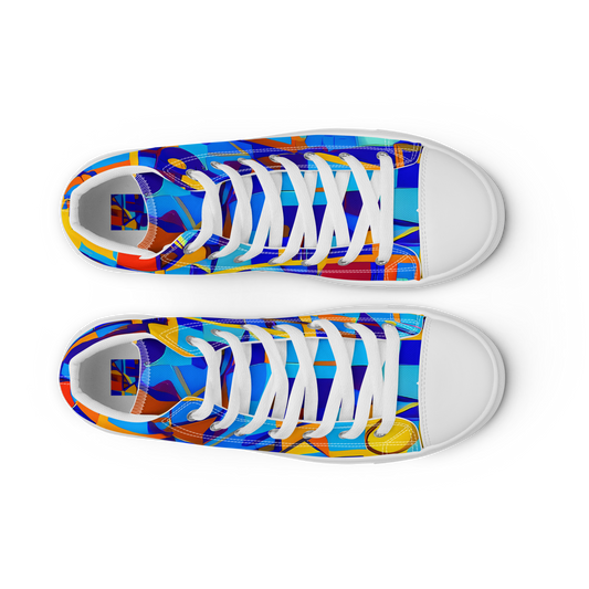 Women's High Top Canvas Shoes - Radiant Labyrinth