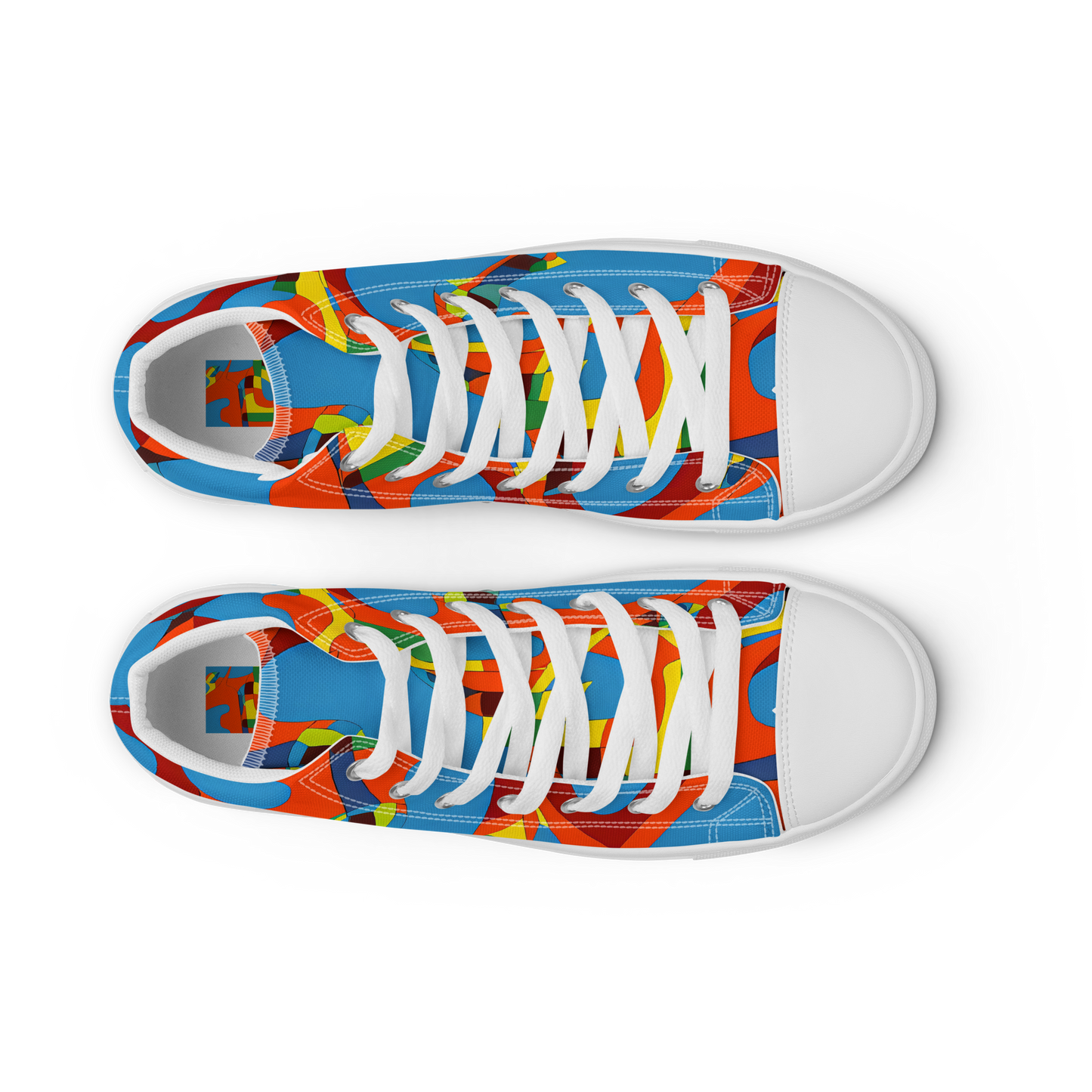 Women's High Top Canvas Shoes - Fire Ocean Fusion