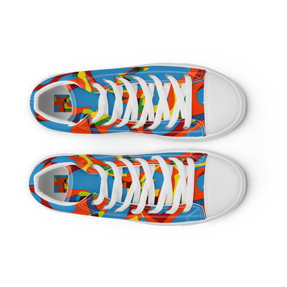 Women's High Top Canvas Shoes - Fire Ocean Fusion