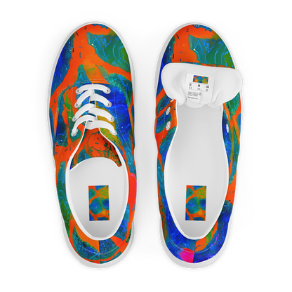 Women's Lace-Up Canvas Shoes - Vibrant Mosaic