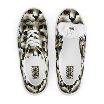 Women's Lace-Up Canvas Shoes - Feline Fancy