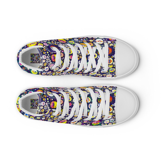 Men's High Top Canvas Shoes - Whimsical Eyescape