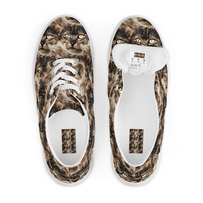 Women's Lace-Up Canvas Shoes - Feline Reverie