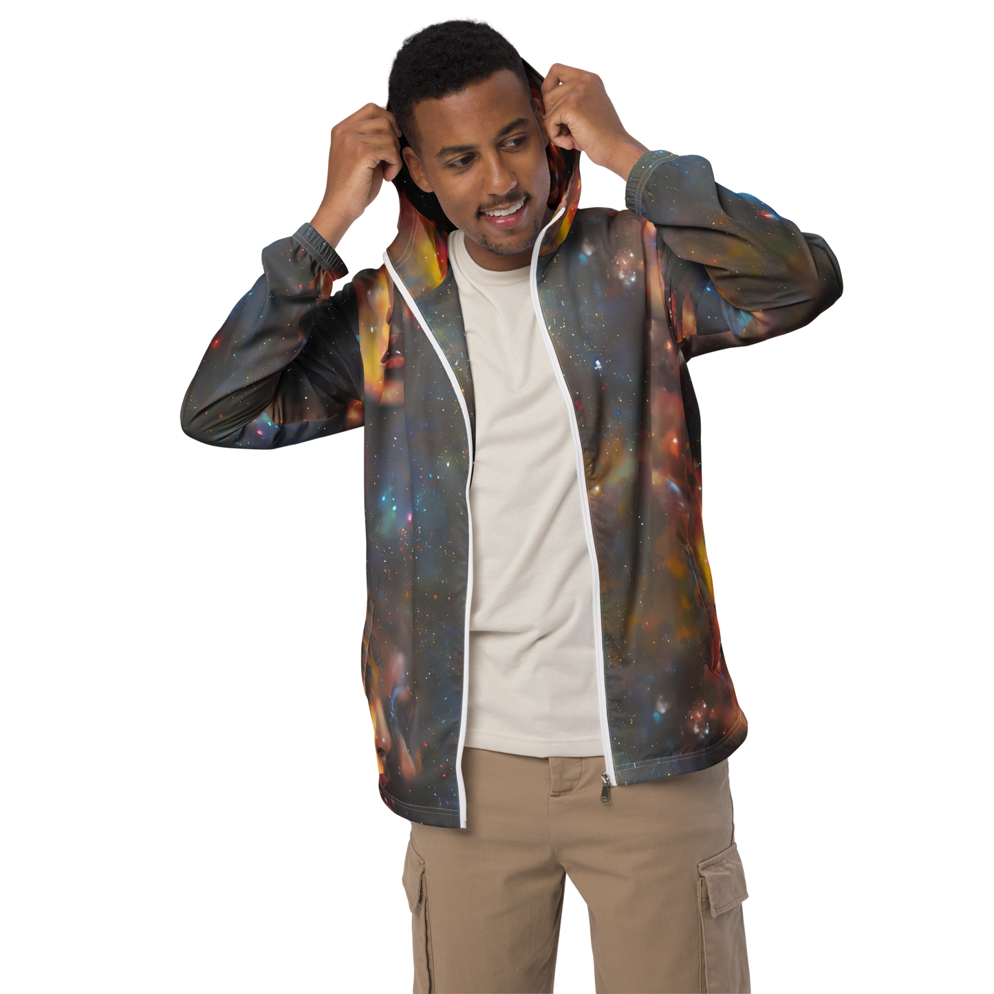 Men's Windbreaker - Gilded Galaxies