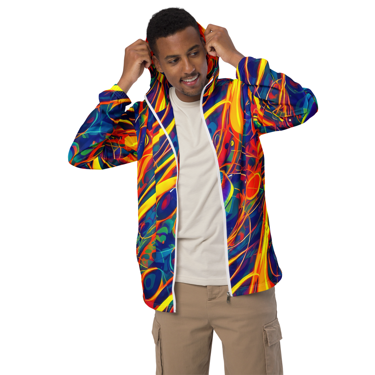 Men's Windbreaker - Abstract Blaze