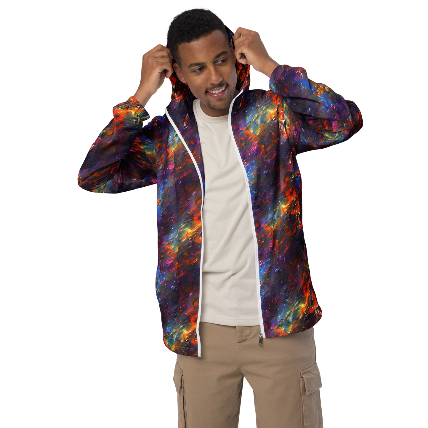 Men's Windbreaker - Auroral Ripples