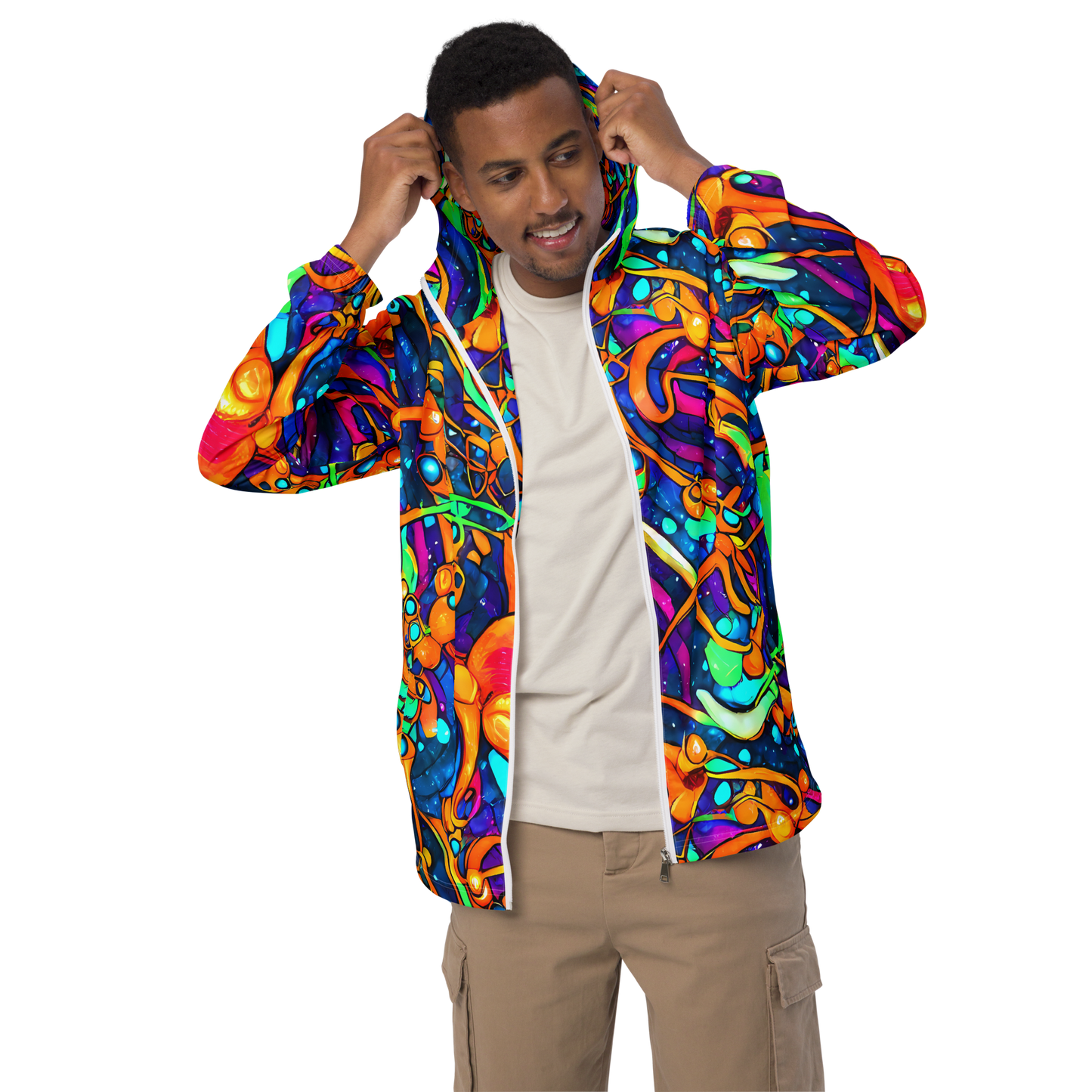 Men's Windbreaker - Iridescent Nebula