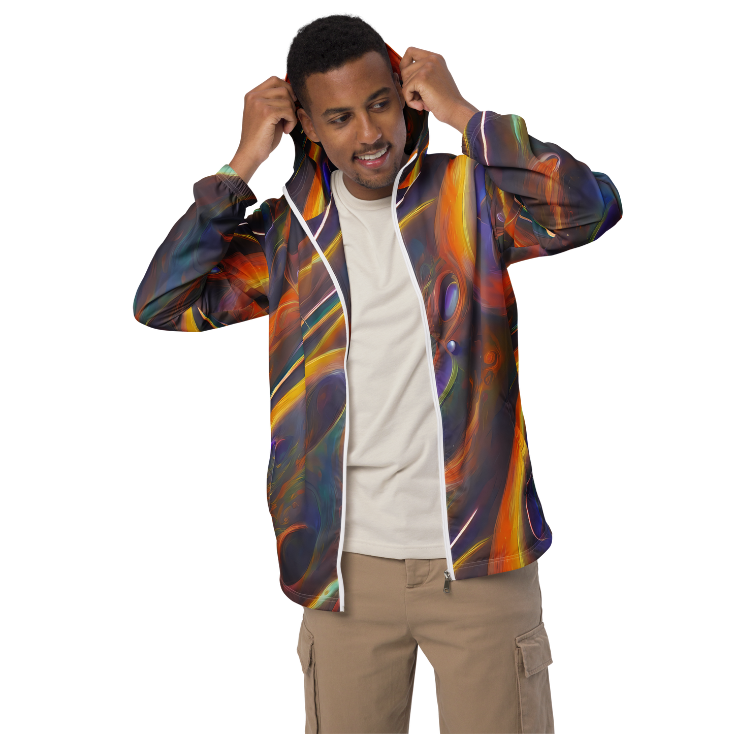 Men's Windbreaker - Pre-Raphaelite Ripple