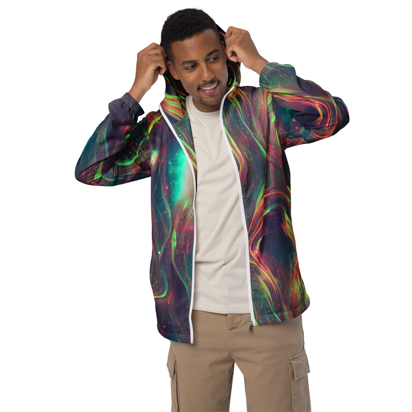 Men's Windbreaker - Temple Wave
