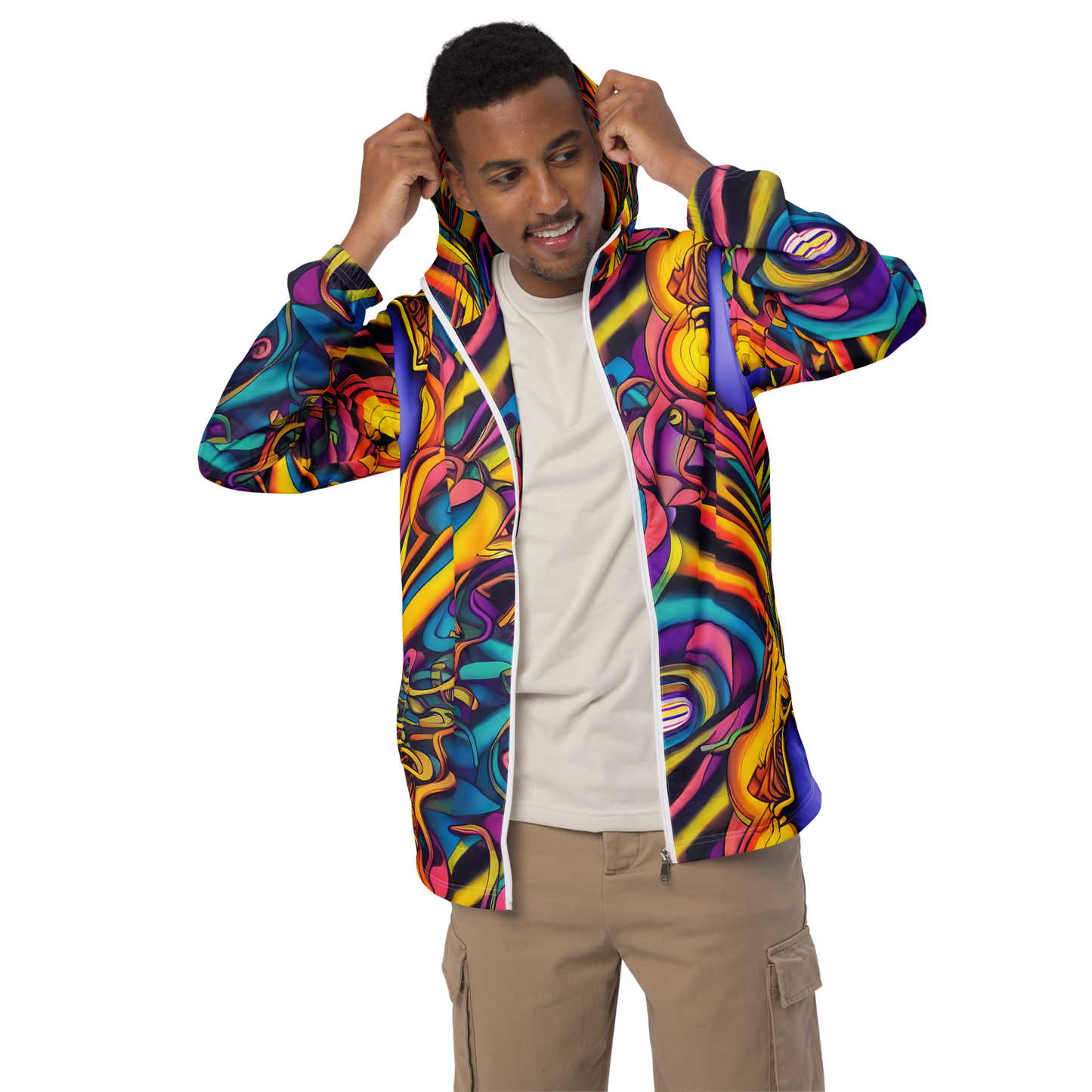 Men's Windbreaker - Pre-Raphaelite Wave