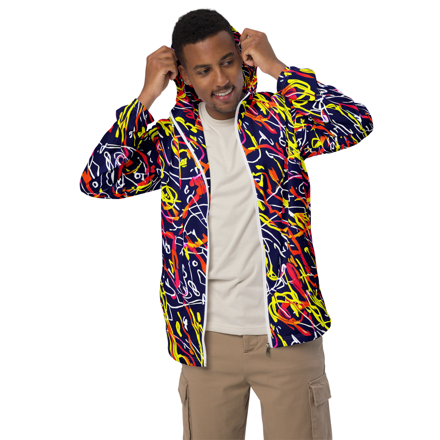 Men's Windbreaker - Neon Currents