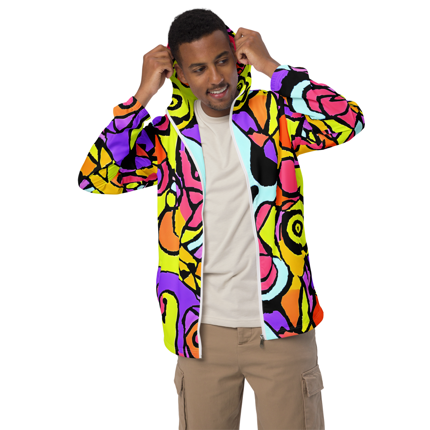 Men's Windbreaker - Spirals of Joy