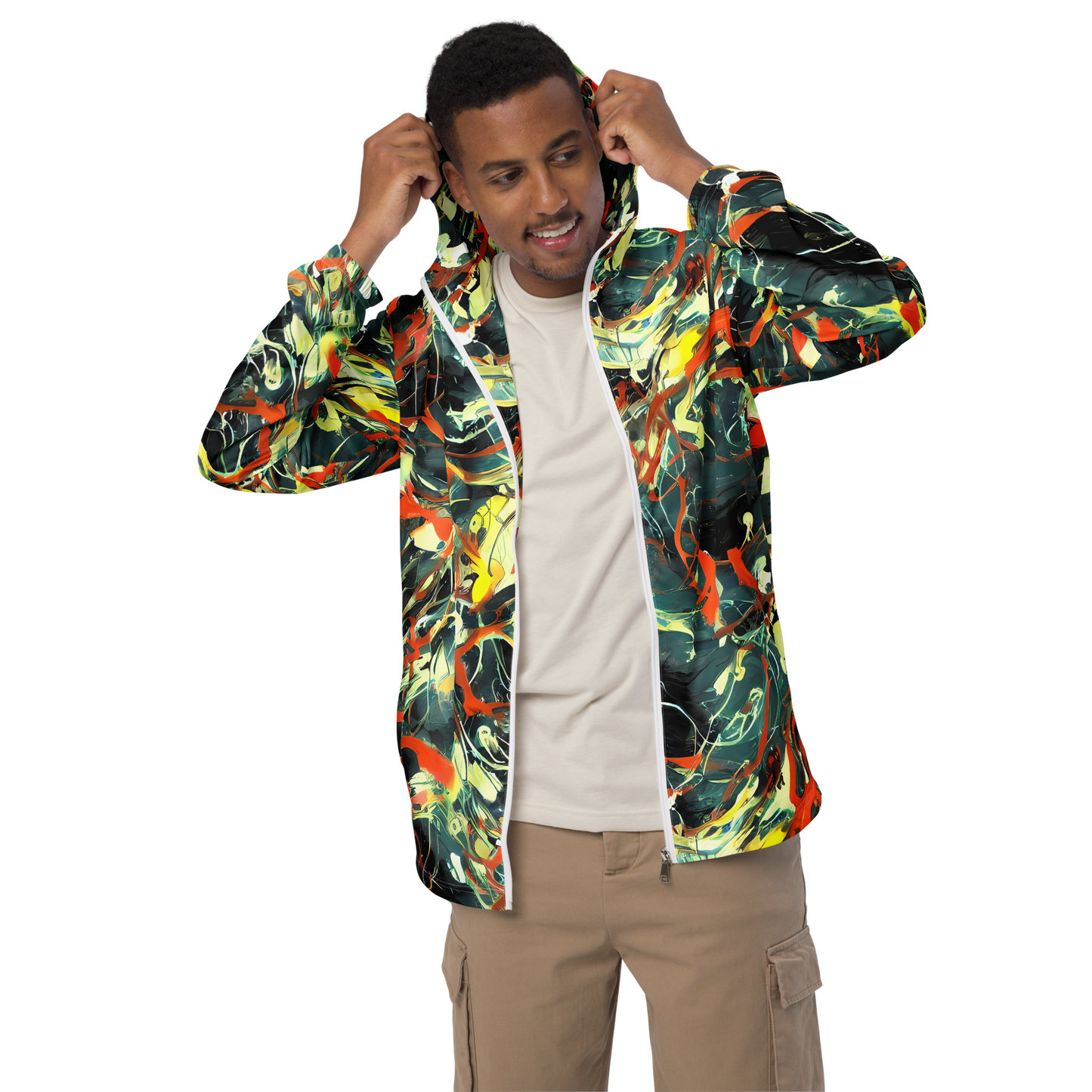 Men's Windbreaker - Fluid Firestorm