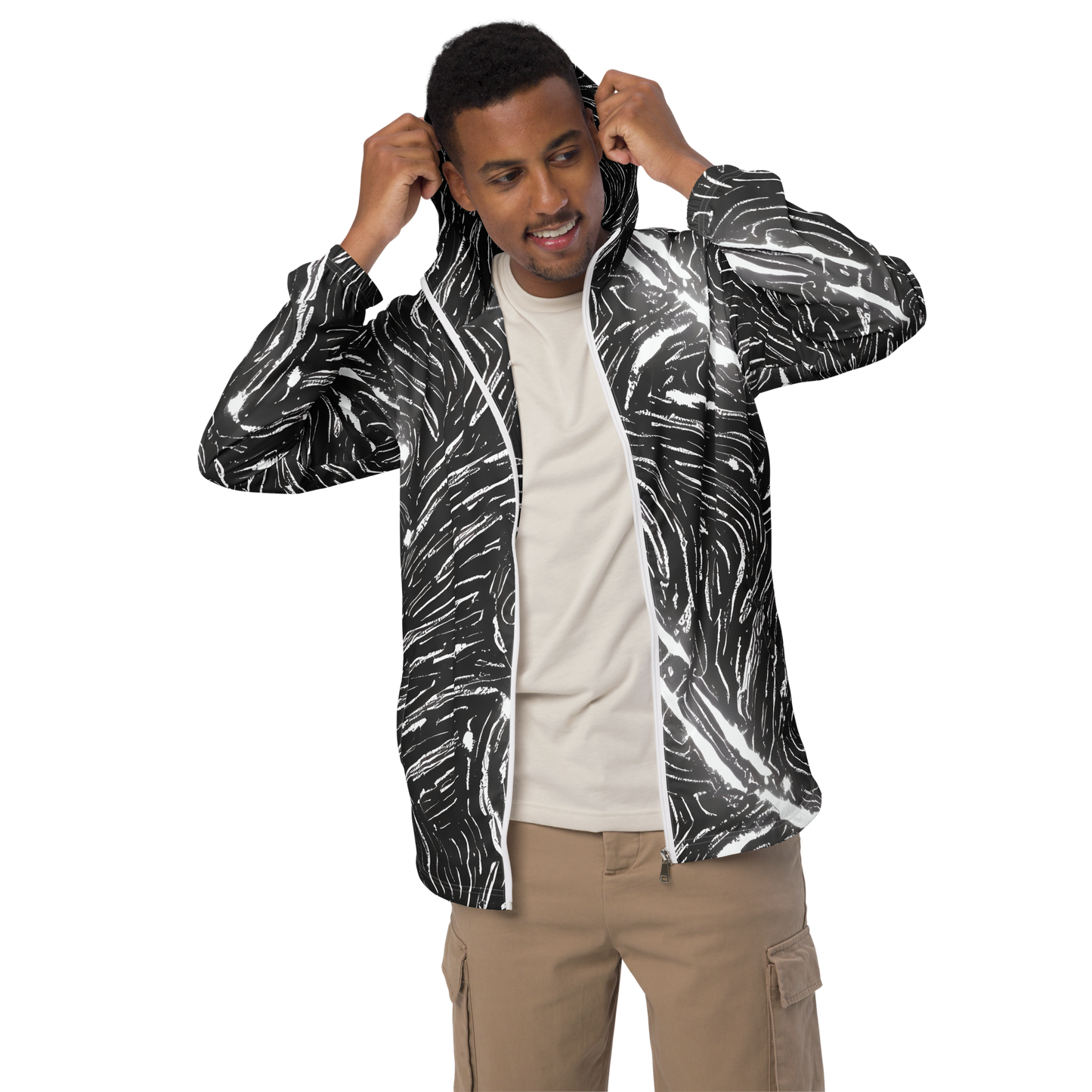 Men's Windbreaker - Silver Swirl