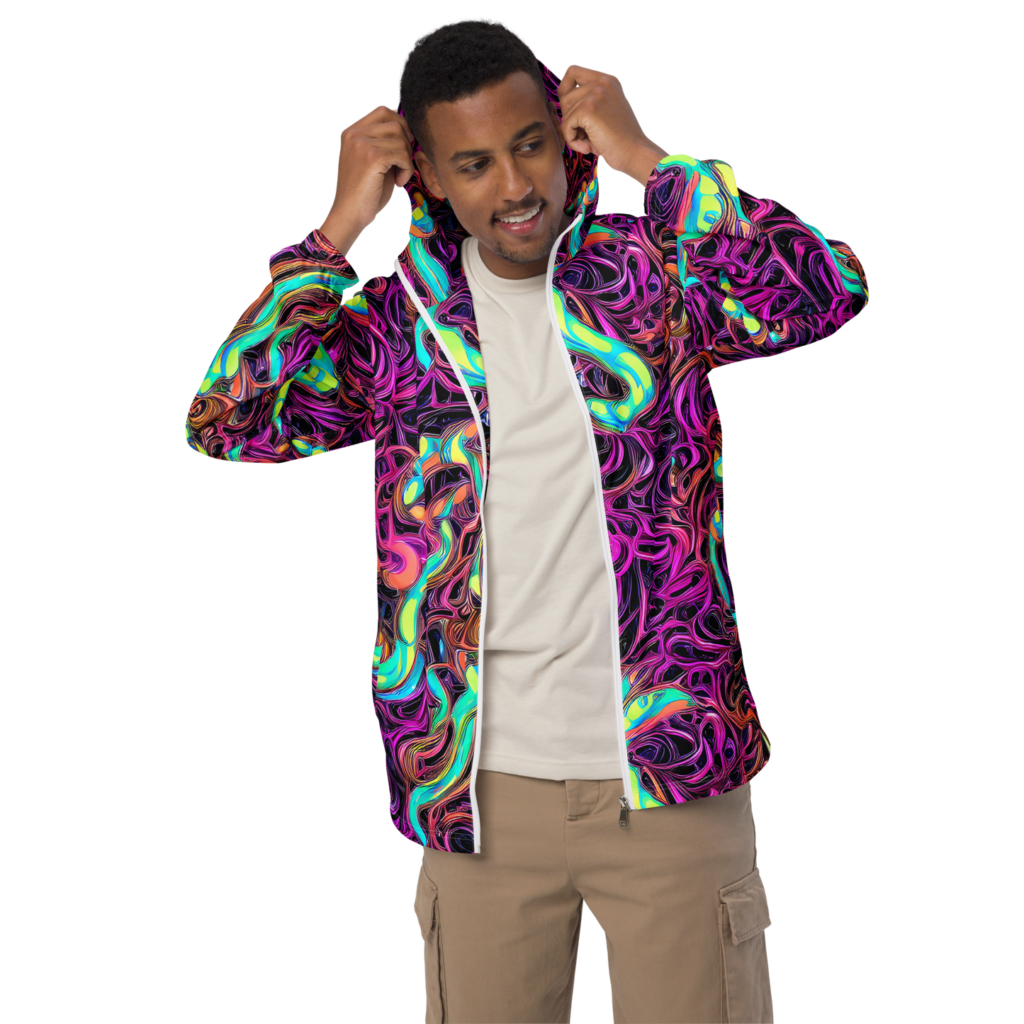 Men's Windbreaker - Neon Drizzle