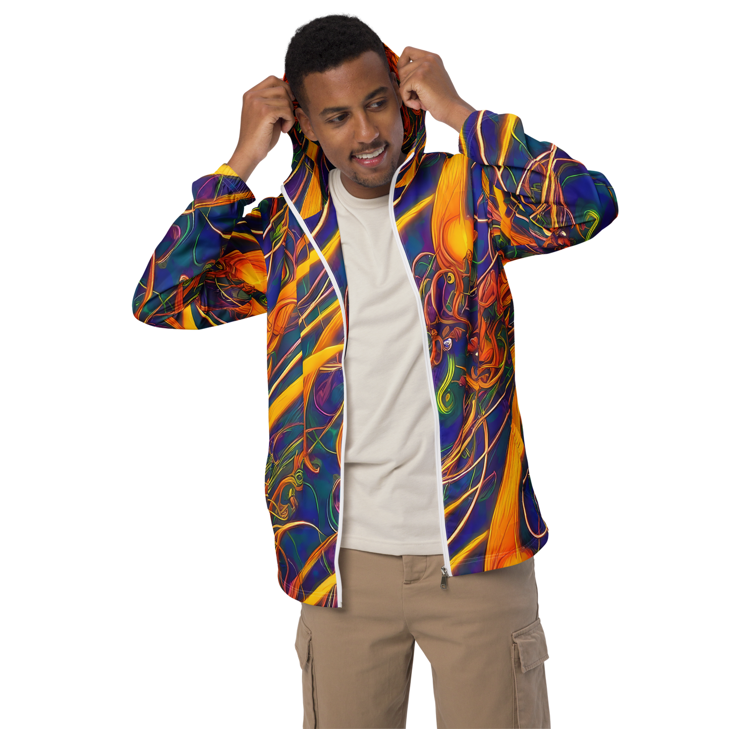 Men's Windbreaker - Luminous Whirl