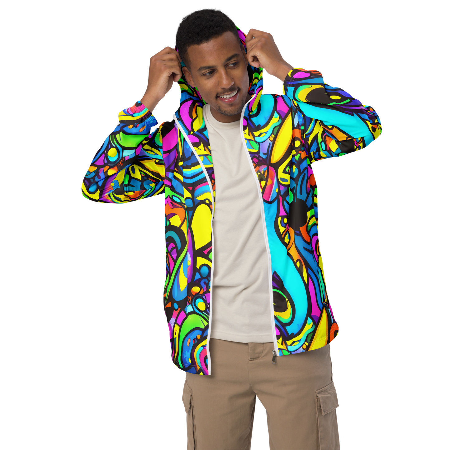 Men's Windbreaker - Kaleidoscopic Flow