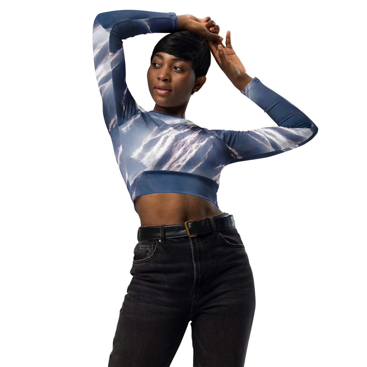 Long Sleeve Crop Top - Frosted Zenith