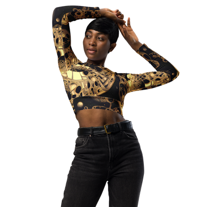 Long Sleeve Crop Top - Baroque Orbit