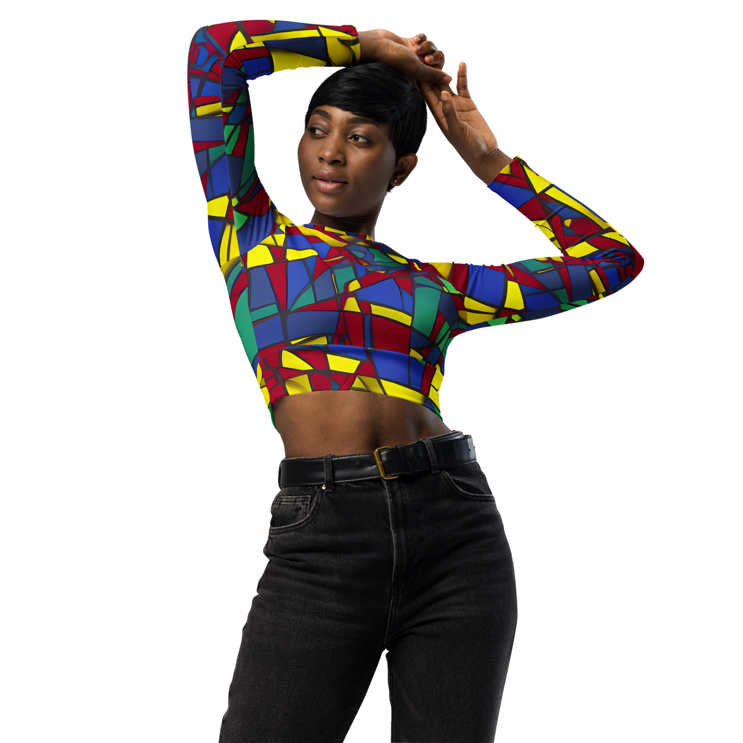 Long Sleeve Crop Top - Vibrant Vexation