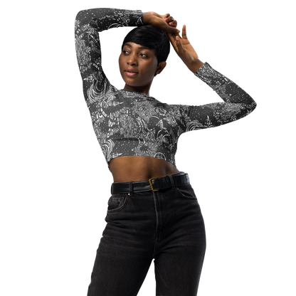 Long Sleeve Crop Top - Shadow Reverie