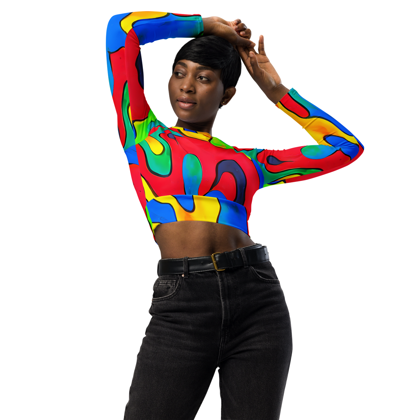 Long Sleeve Crop Top - Splash of Joy